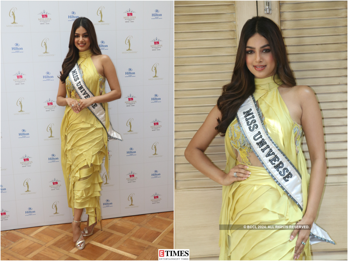 Miss Universe 2021 Harnaaz Sandhu shines bright in a gorgeous yellow dress, these exclusive photos capture her fashion power!