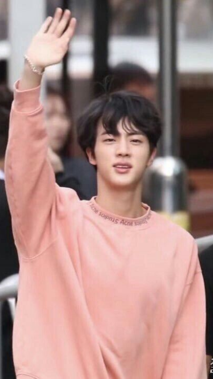 bts jin pink sweater