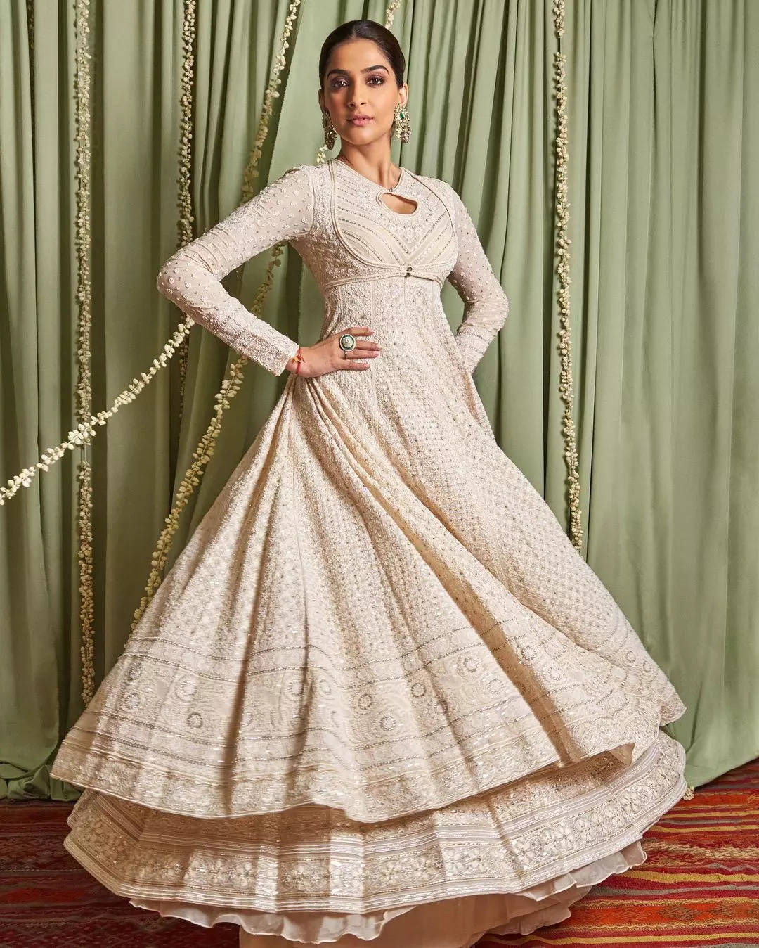 chikankari frock suit