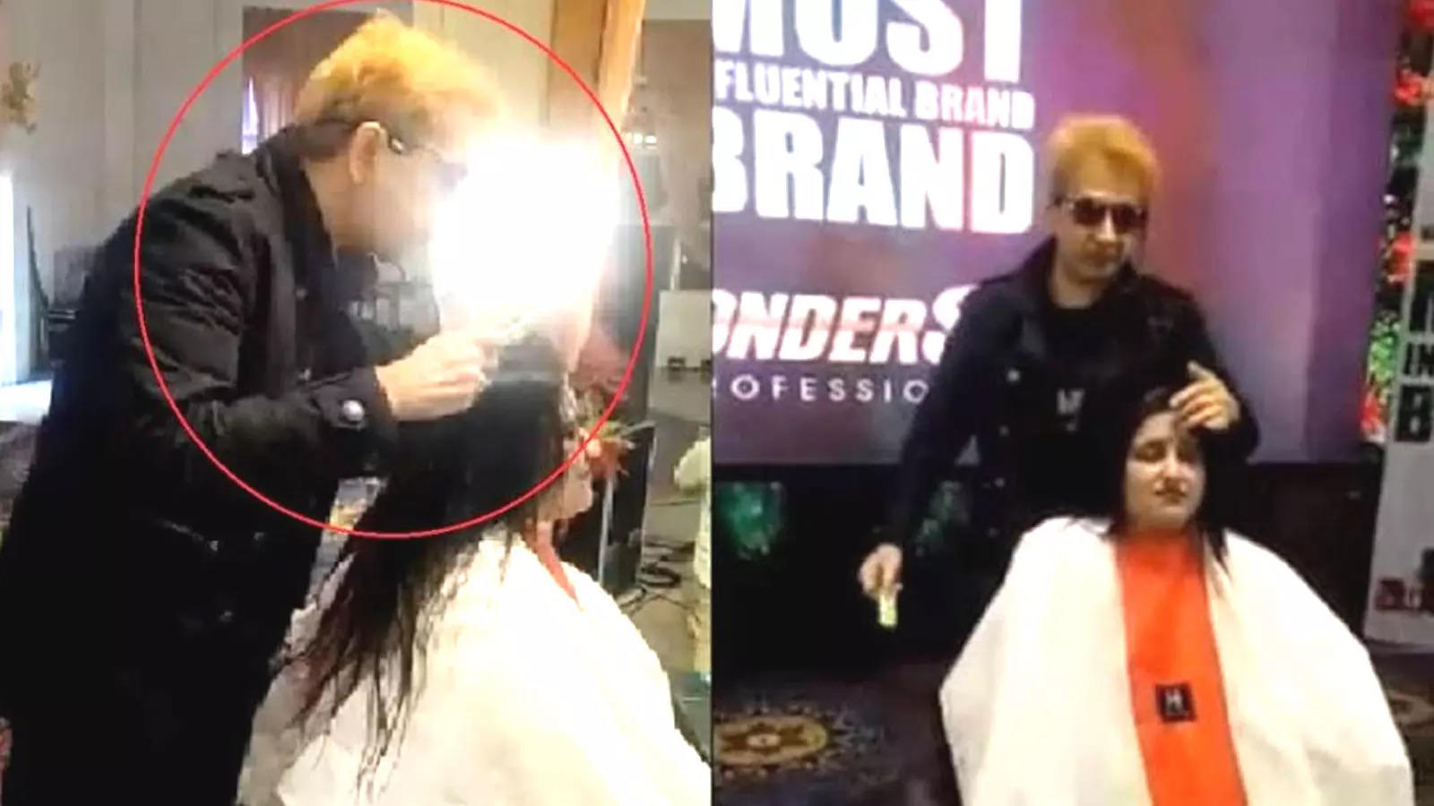 Jawed Habib Viral Video | Viral video! Bollywood hairstylist Jawed Habib  spits on a woman's head during haircut
