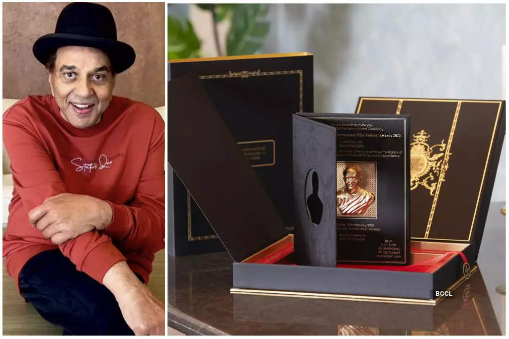 Dharmendra unveiled the magnificent invitation of DPIFF designed by Ravish Kapoor