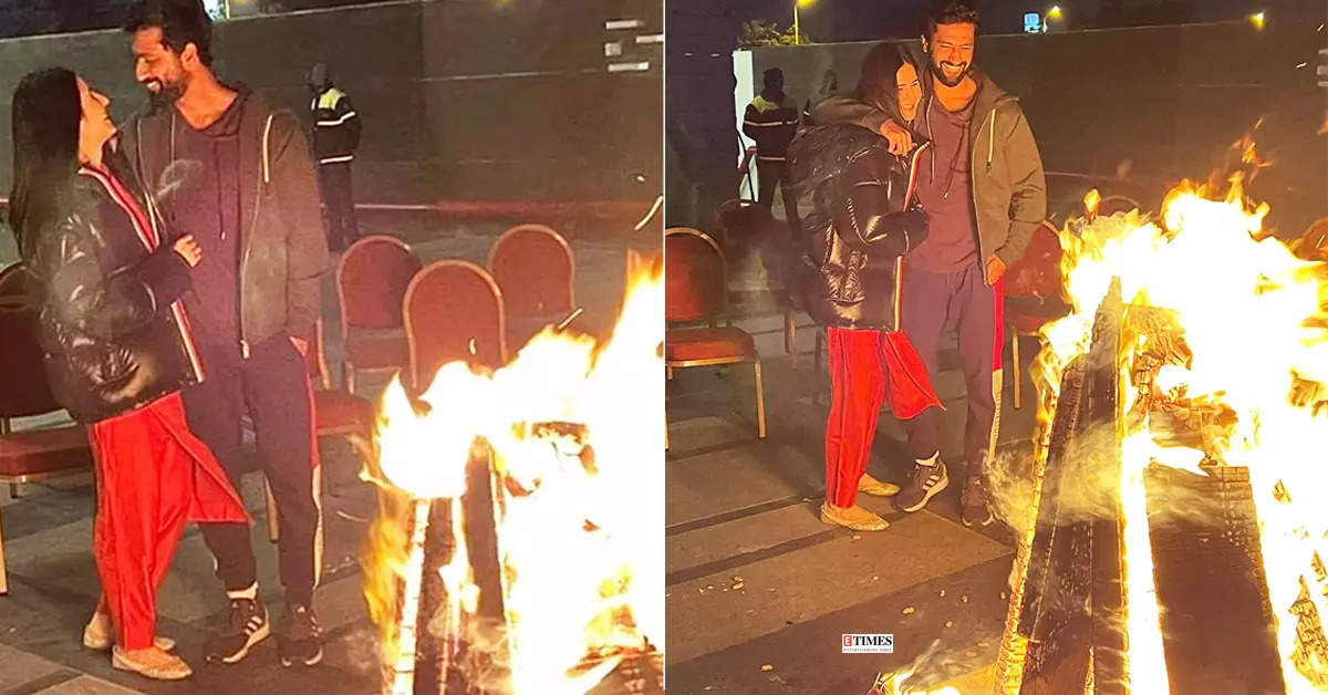 Lovely hugging pictures of Katrina Kaif and Vicky Kaushal from their first Lohri celebration