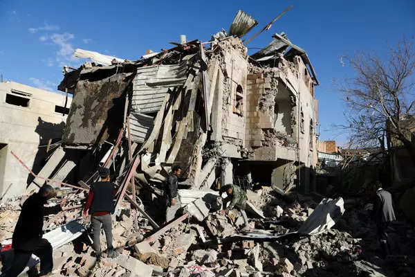 These pictures show devastation caused by Saudi-led coalition air strikes in Yemen