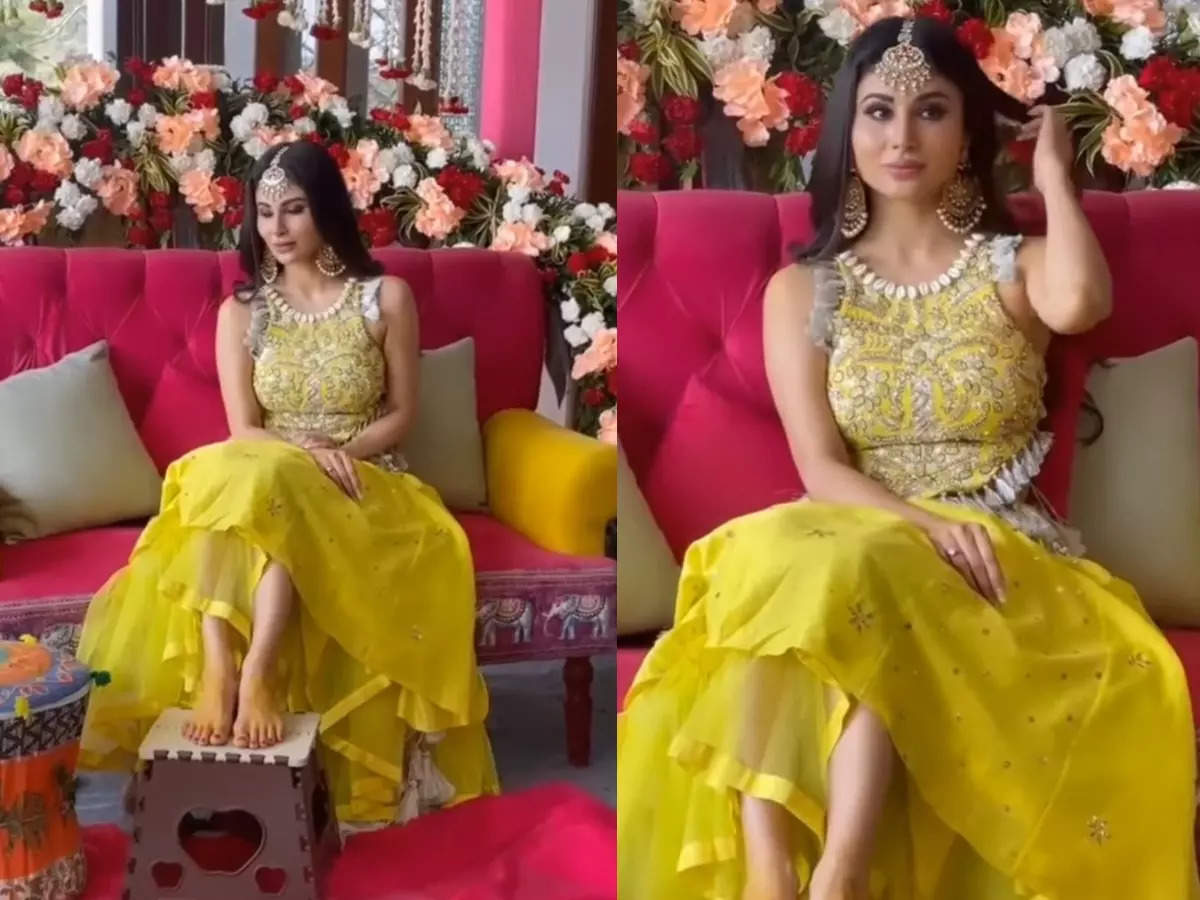 Mouni Roy shines in yellow at her mehendi ceremony