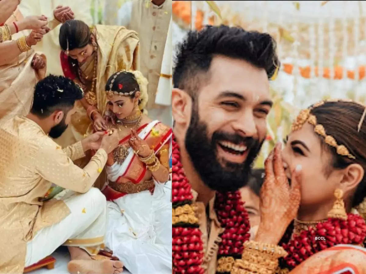 Mouni Roy glows in red as a Bengali bride, see first pics of Mr and Mrs  Nambiar | The Times of India