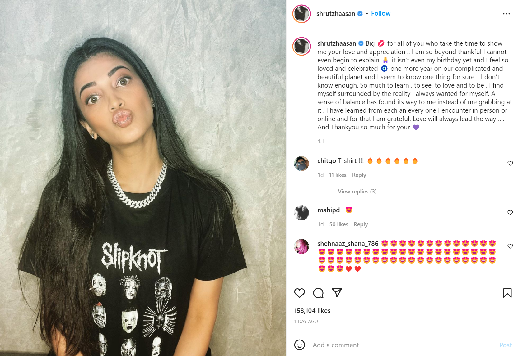 Birthday girl Shruti Hasaan expresses gratitude towards her fans ...