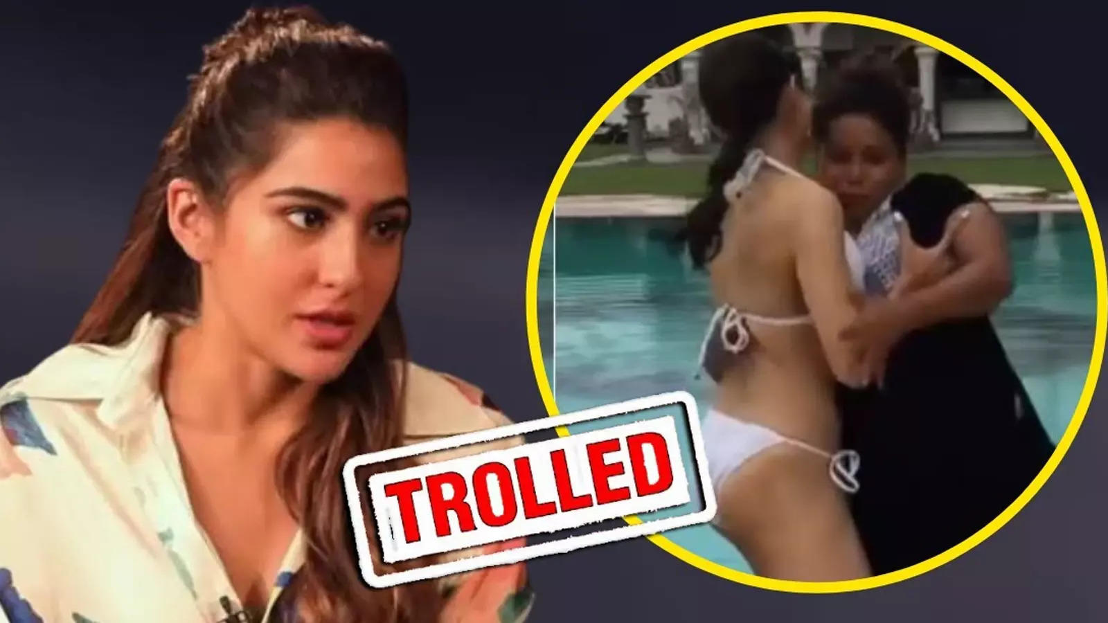 Sara Ali Khan X Video - Sara Ali Khan brutally trolled for pushing her staff into pool | Hindi  Movie News - Bollywood - Times of India