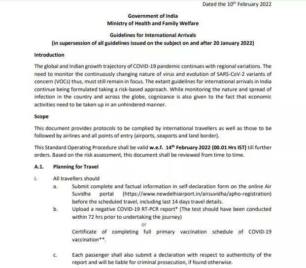 India releases new COVID guidelines for international arrivals India releases new COVID guidelines for international arrivals