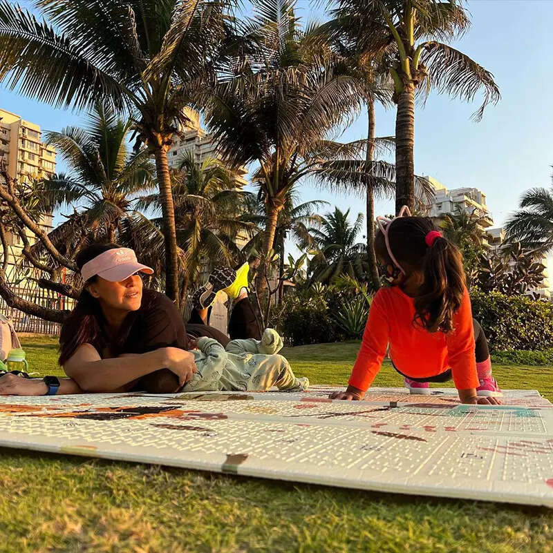 Adorable pictures of Neha Dhupia enjoying her day out with her kids