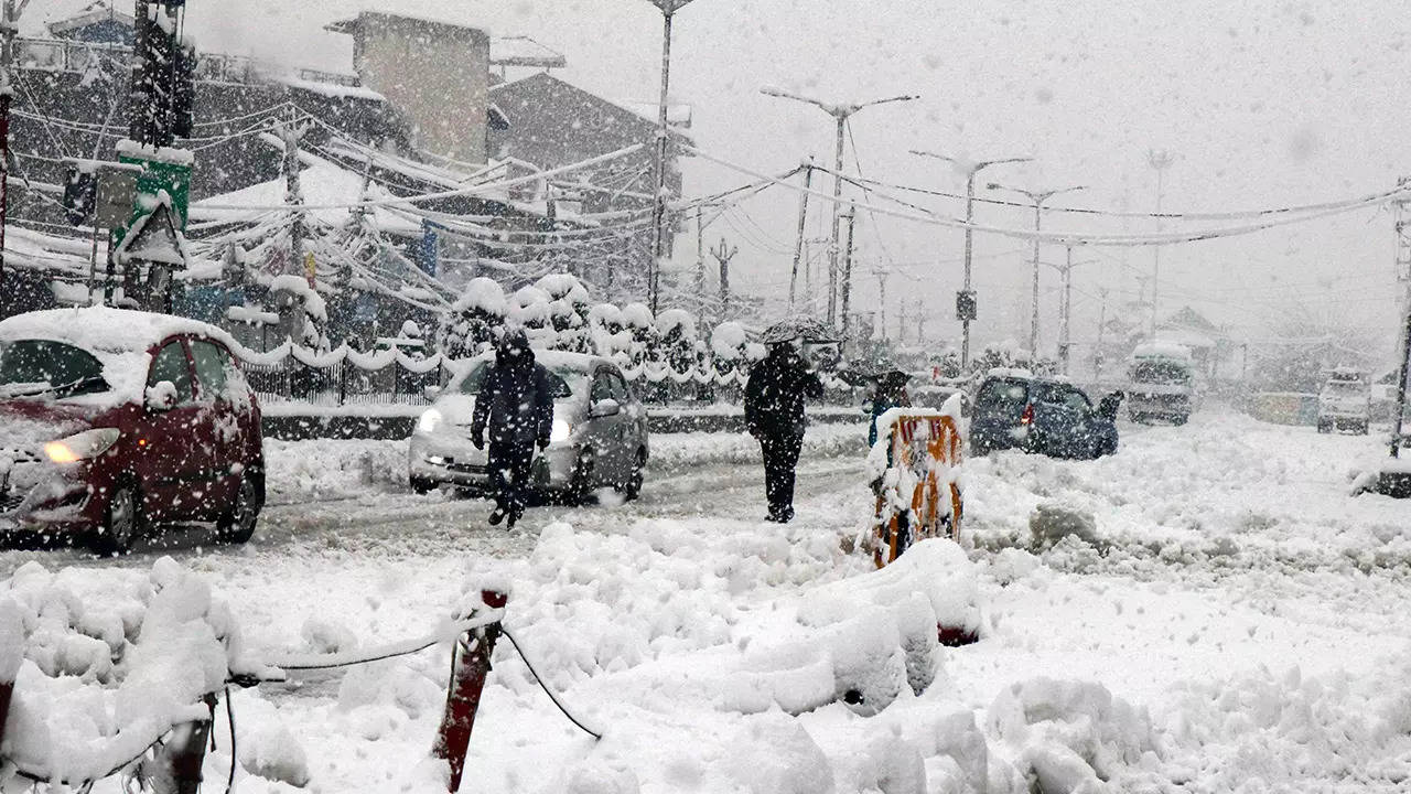 Photos Season's first heavy snowfall disrupts life in Srinagar