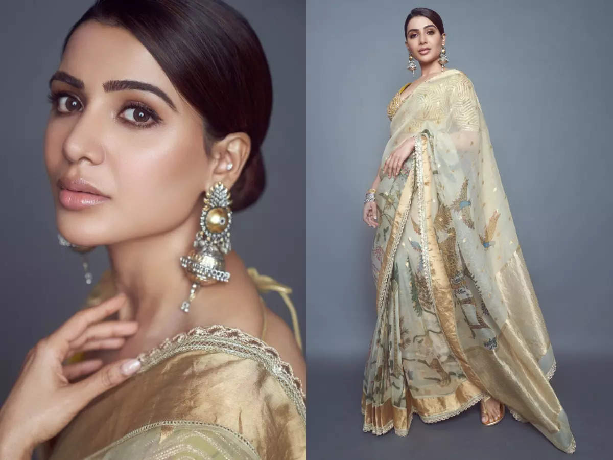 Samantha Ruth Prabhu Dons An Organza Saree With An Embroidered