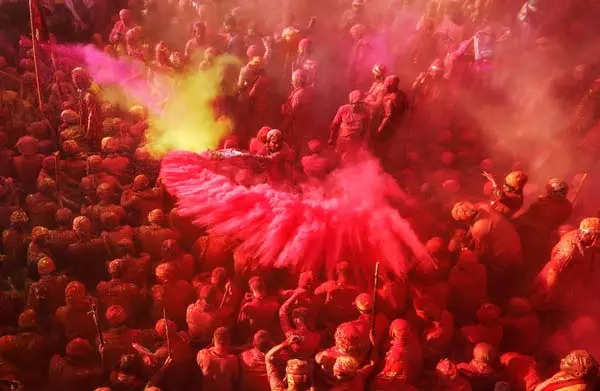 35 images from Lathmar Holi celebrations in India