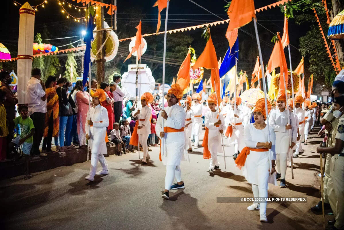 Revellers celebrate Shigmo parade at Vasco and Ponda