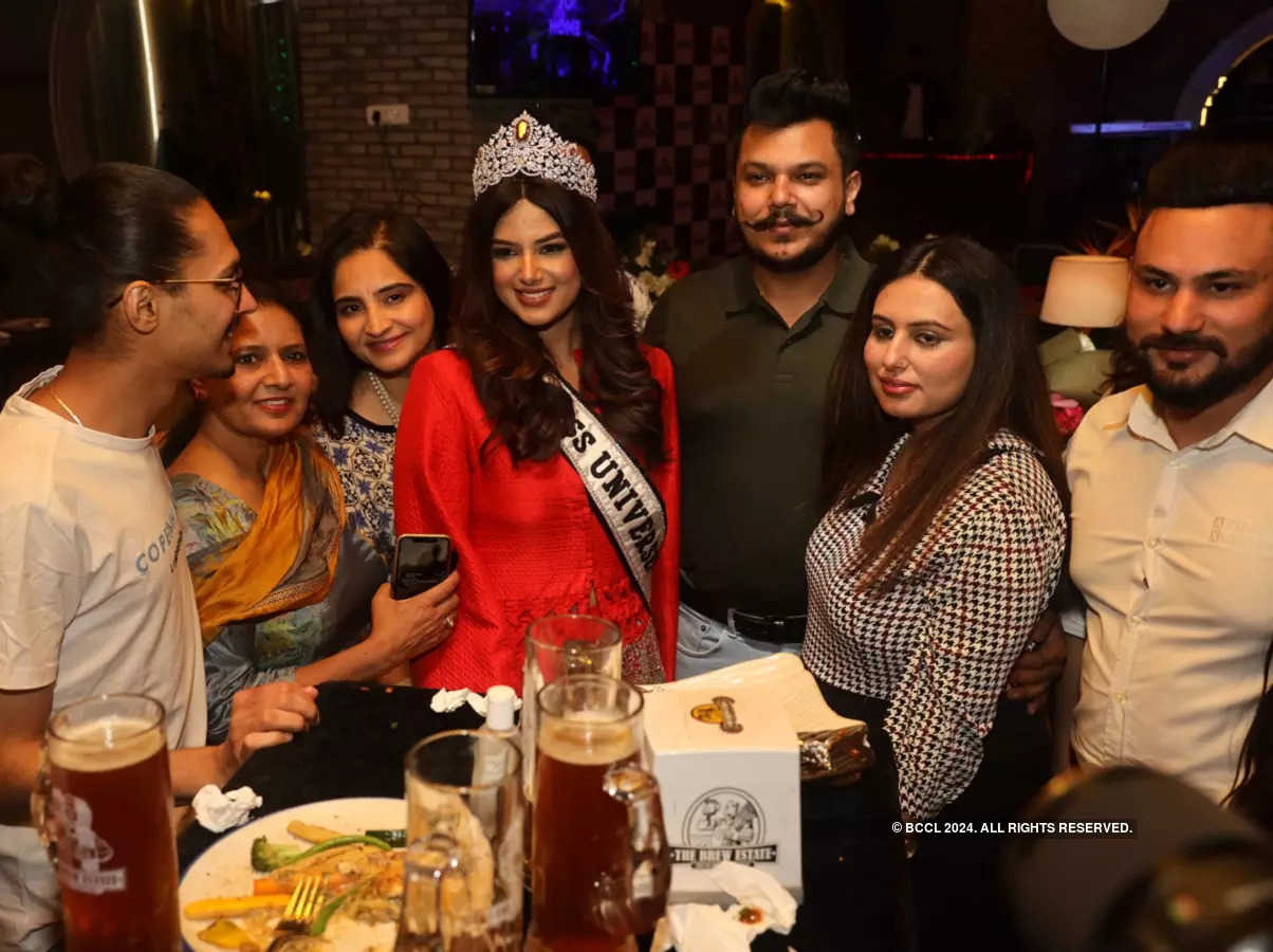 Harnaaz Kaur Sandhu's gala dinner with family and friends at The Brew Estate