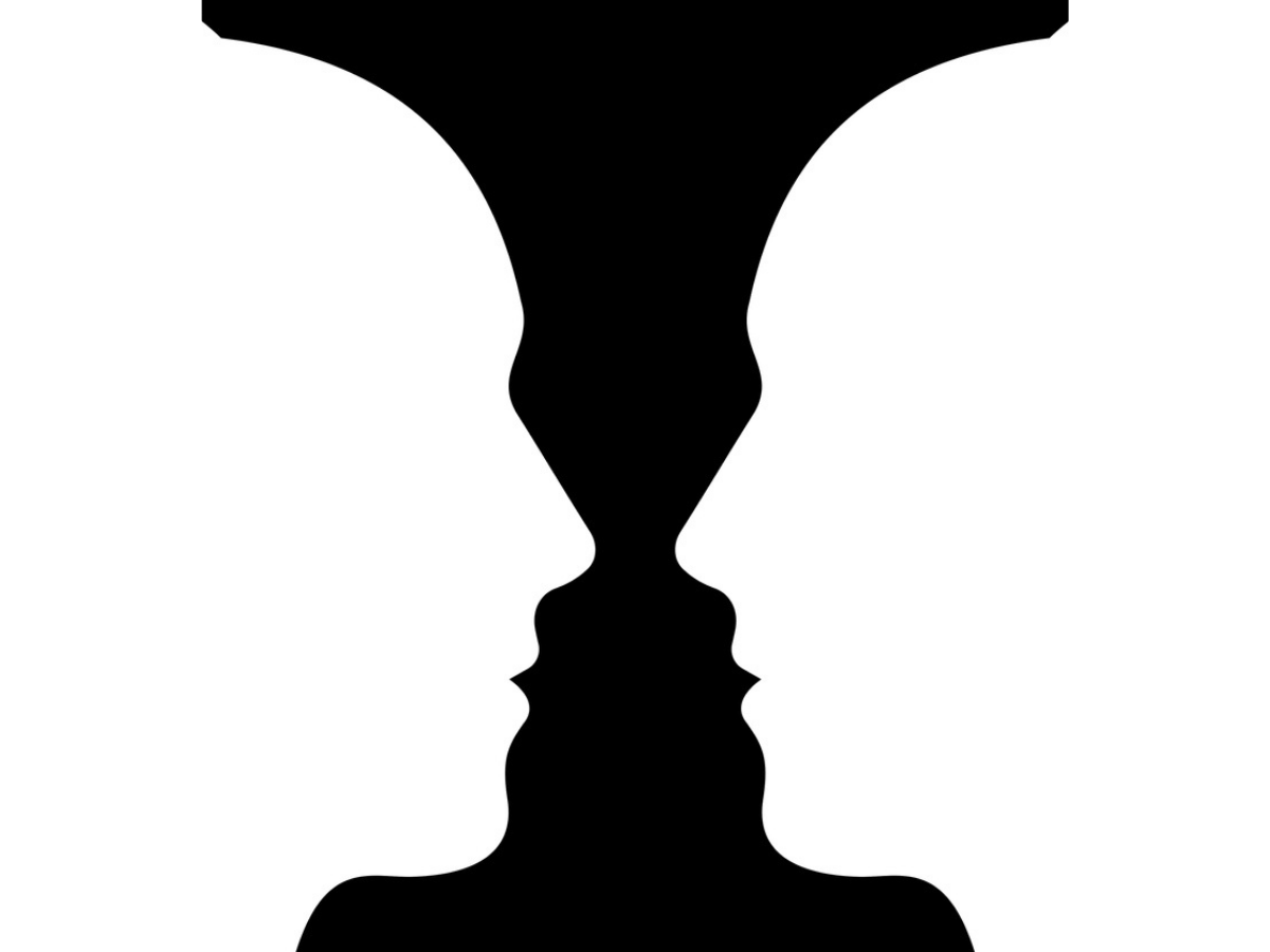 Rubin's vase (sometimes referred to as The Two Face, One Vase