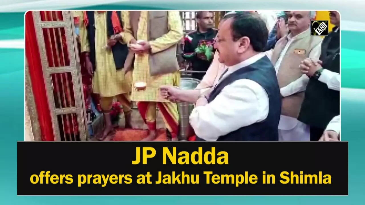 jakhu temple: JP Nadda offers prayers at Jakhu Temple in Shimla