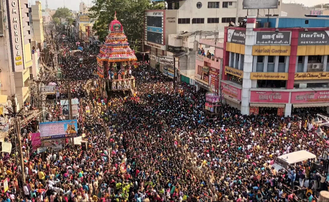 In Photos Devotees participate in car festival of Madurai temple