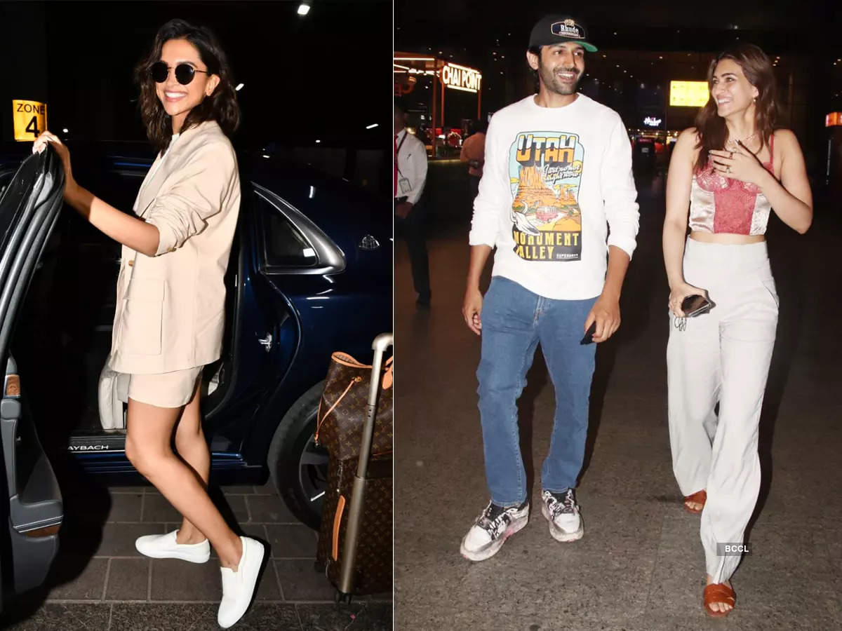 #ETimesSnapped: From Deepika Padukone to Kartik-Kriti, paparazzi pictures of your favourite celebs