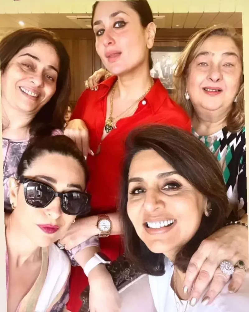 Sisters Kareena & Karisma Kapoor turn heads as they step out in style to celebrate mother Babita Kapoor's birthday