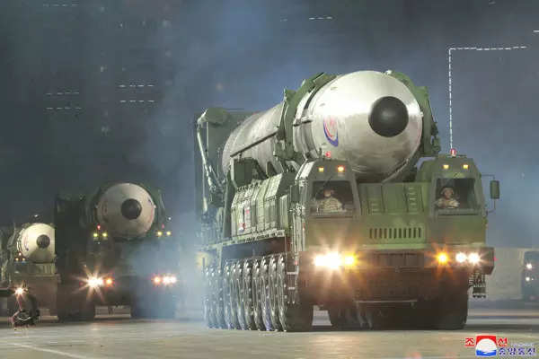 North Korea showcases banned missiles at military parade; see pics