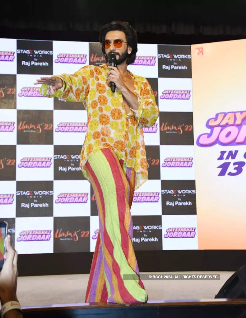 Ranveer Singh turns heads in a colourful floral & striped outfit at Jayeshbhai Jordaar’s song launch
