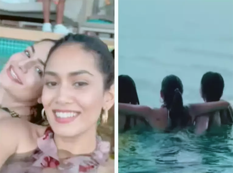 From chilling in a pool to feasting on pizza, inside pictures from Mira Rajput's all-girls Dubai trip