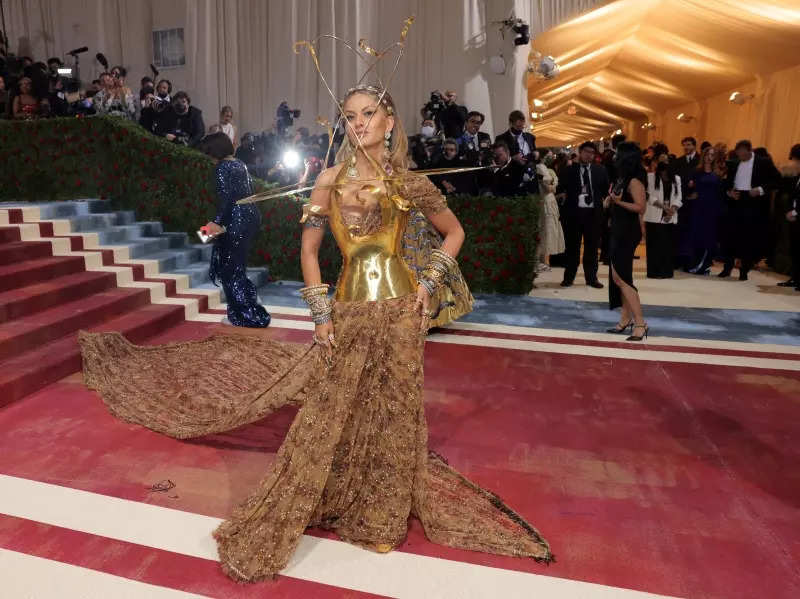 Met Gala 2022: Natasha Poonawalla's dramatic gold look in Sabyasachi saree and Schiaparelli bustier steals the show, see pictures