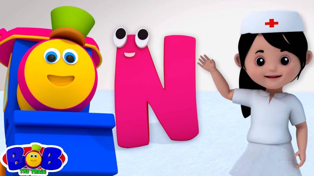 English Nursery Rhymes Kids Songs: Kids Video Song in English 'Letter N -  Alphabets By Bob The Train'