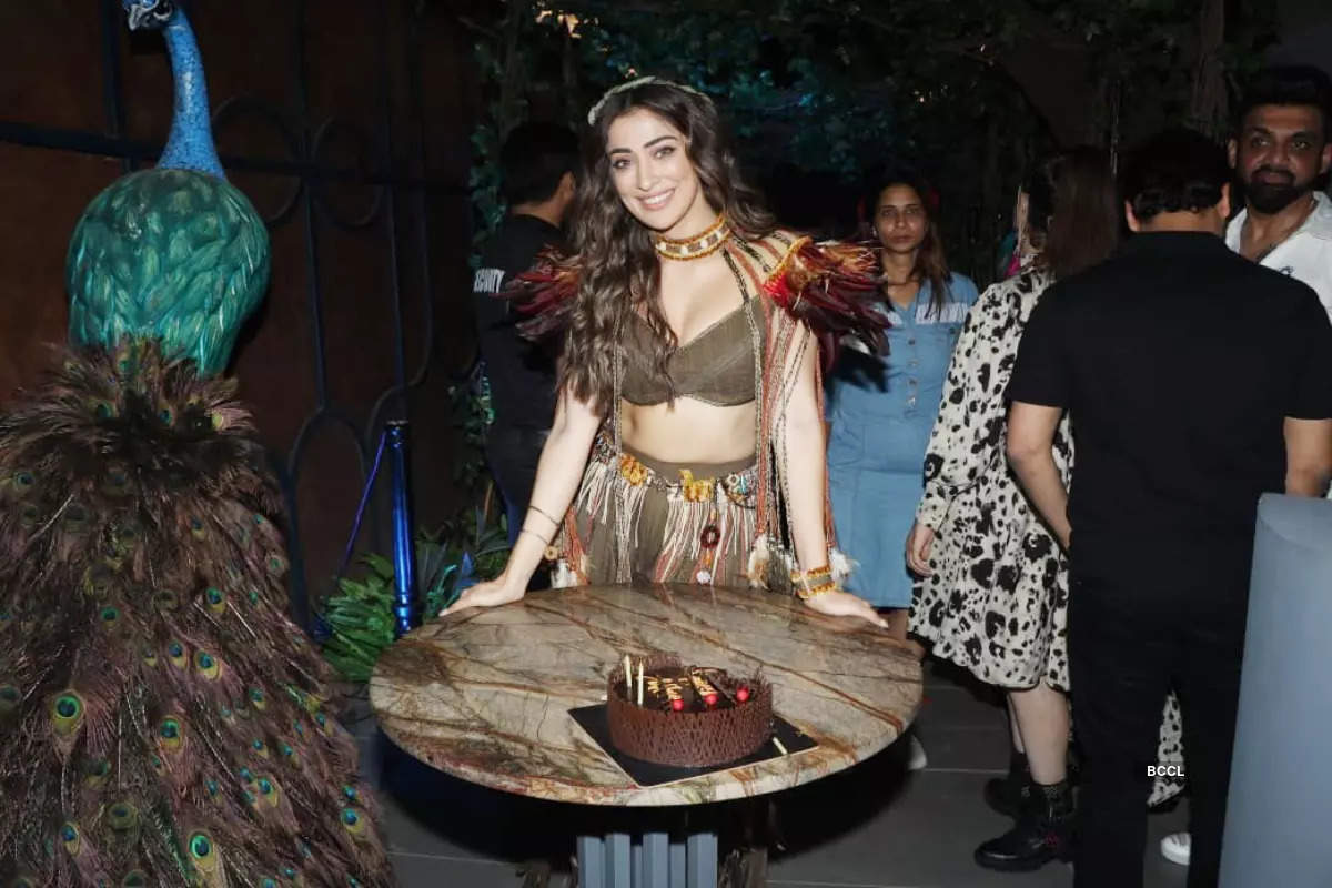 Raai Laxmi makes heads turn at her jungle-themed birthday party
