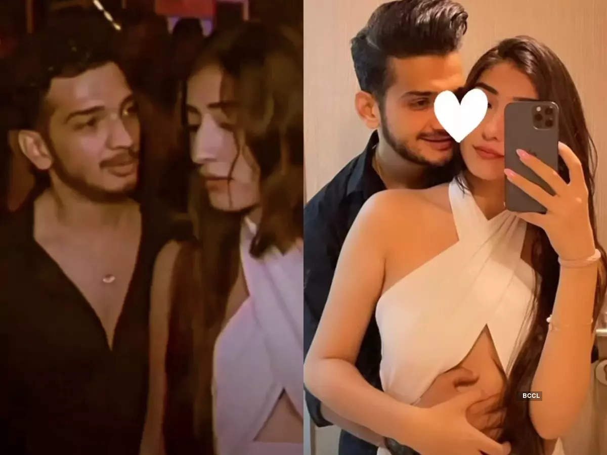 Unseen Pics Of Munawar Faruqui With Rumoured Girlfriend Nazil From Lock Upp Success Bash Fondly Calls Her Bubby The Times Of India