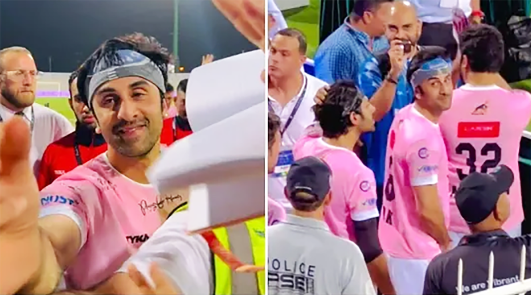 Fans go gaga over new pictures of Ranbir Kapoor winking at a fan during a football match