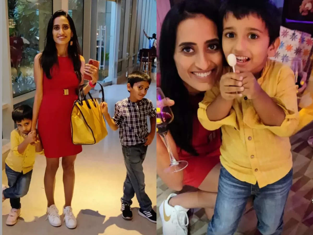 Vineeta Singh attends the party with her sons
