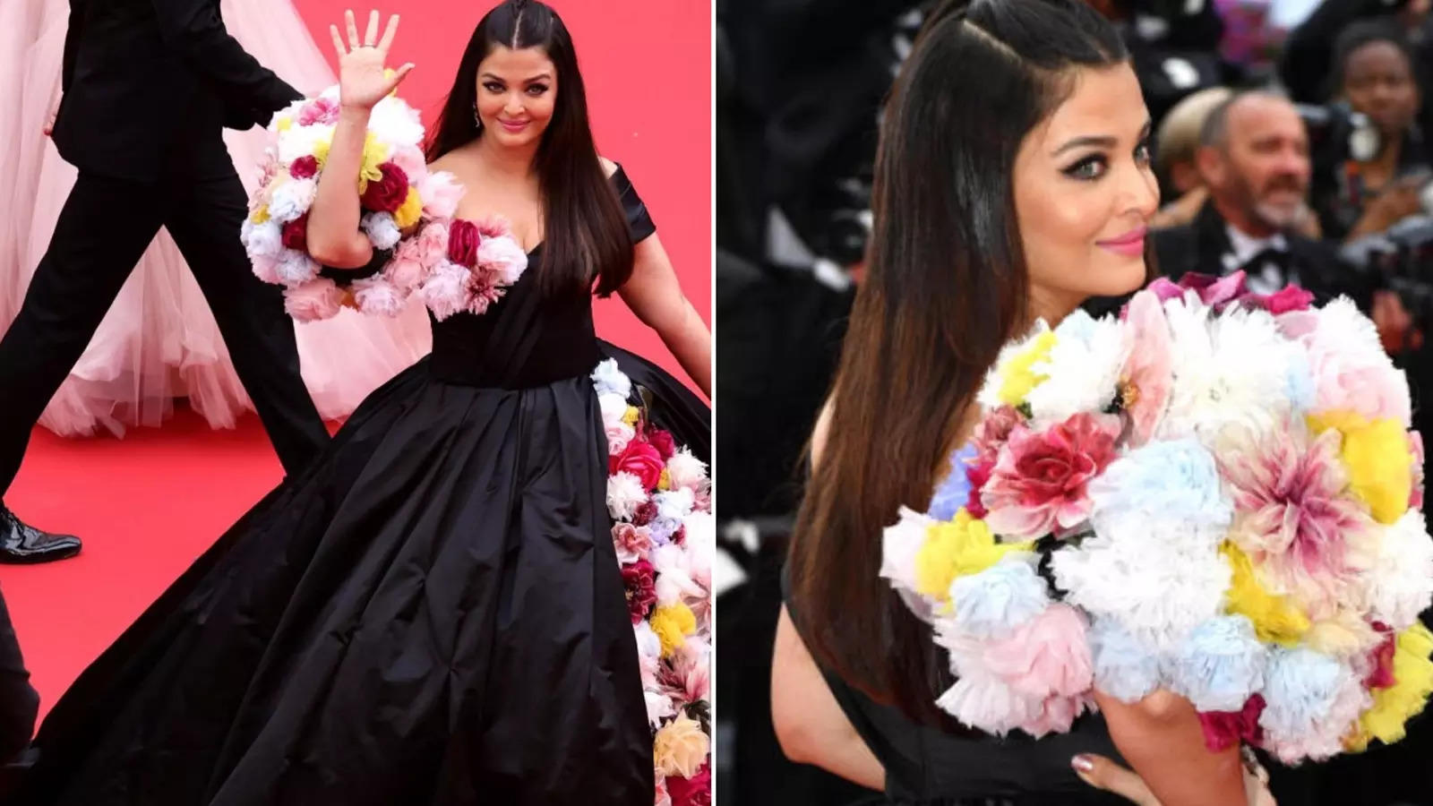 Aishwarya Rai Bachchan slays at the Cannes red carpet in a black gown ...