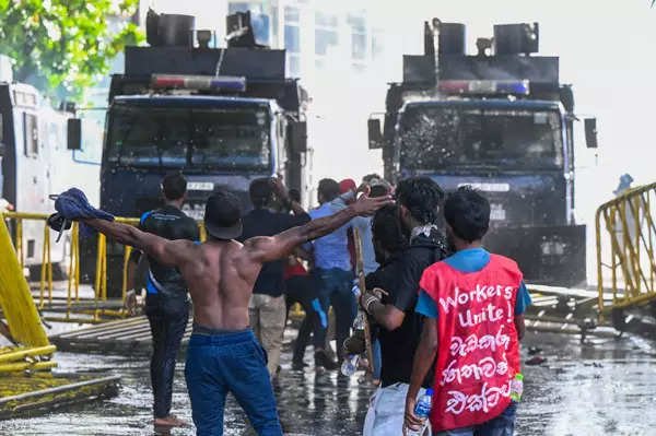 Clashes between police and protesters in Sri Lanka leave many injured; see pics