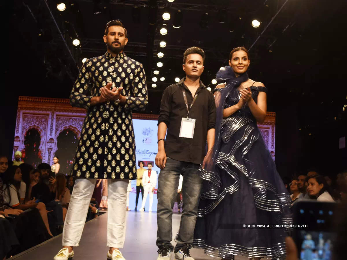 Designer Prashant Majumdar with his showstoppers