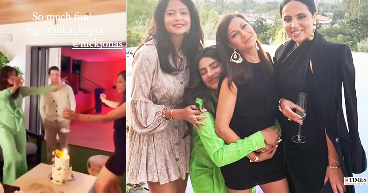 From dancing on dhol beats to candid clicks with friends, new pictures from Priyanka Chopra’s party