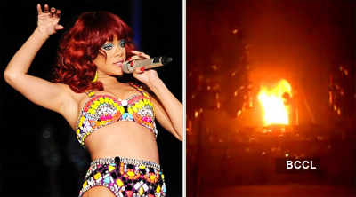 Fire breaks out at Rihanna's concert