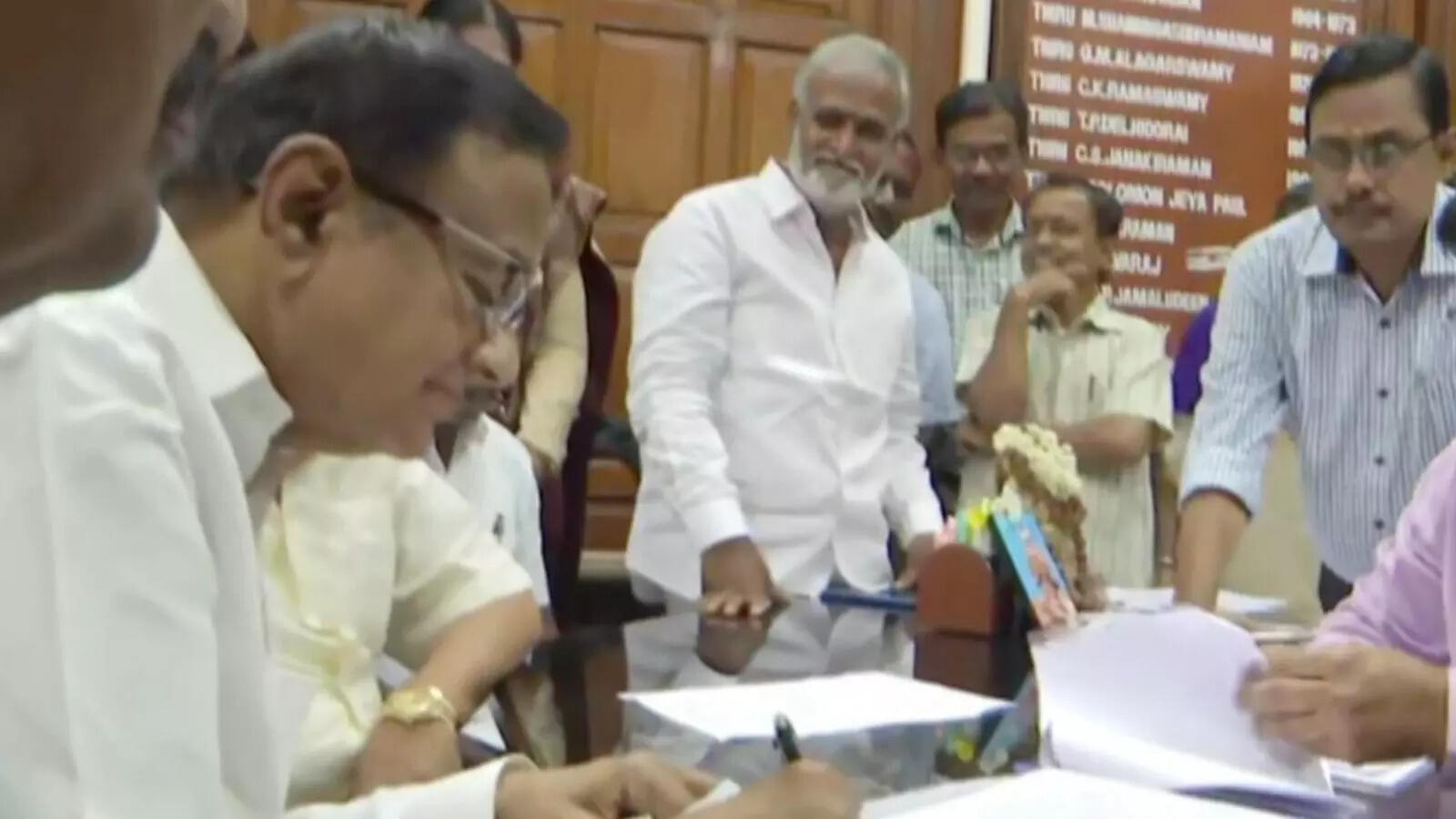 tamil nadu: Congress Leader P Chidambaram files nomination for Rajya ...