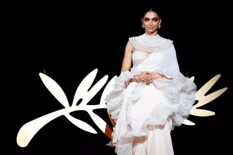 Cannes 2022: Deepika Padukone exudes celestial grace in white fusion saree as she signs off from the French Riviera