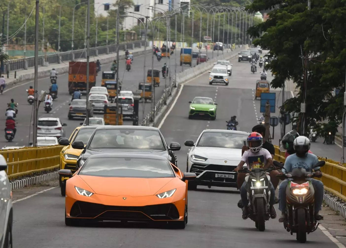 lamborghini on the highway