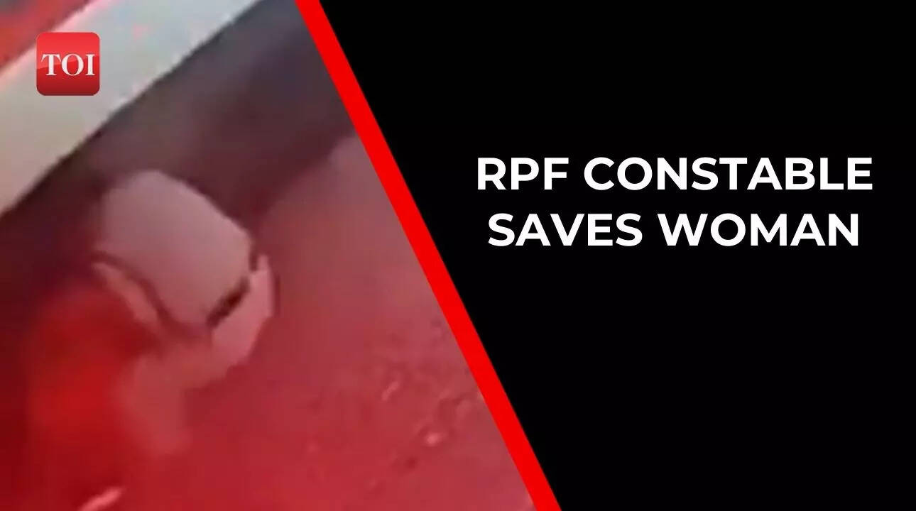 RPF constable saves elderly woman from being run over by train in UP's ...