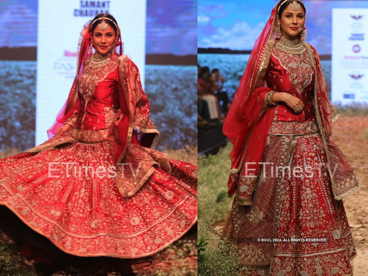 Shehnaaz Gill turns bride in a stunning red lehenga for her debut walk; wows fans with her twirl and dance