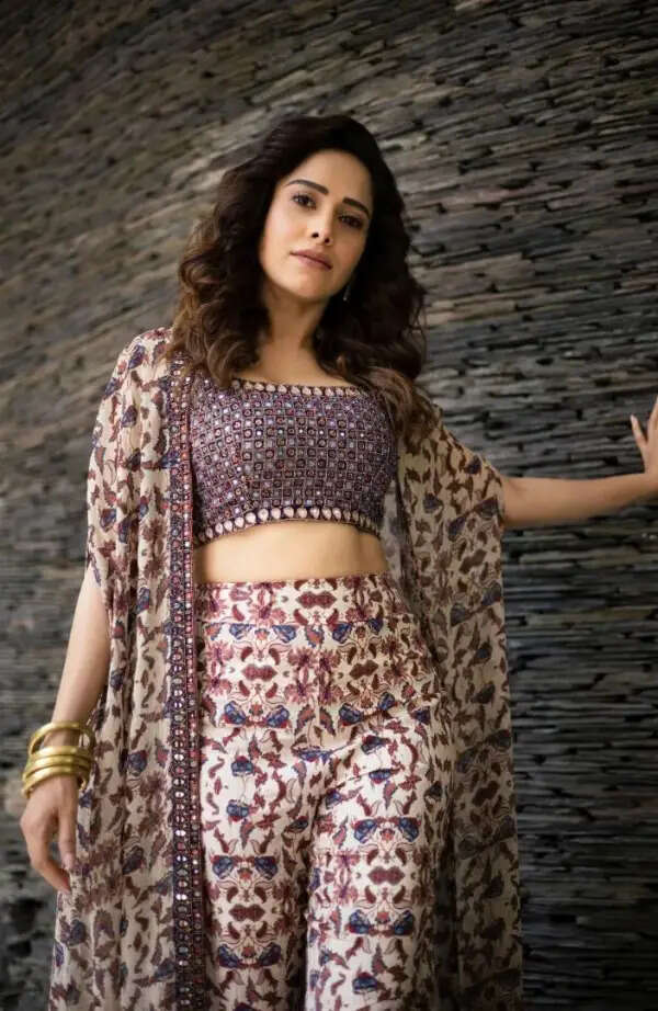 Nushrratt Bharuccha exudes 'weekend' vibes in boho-chic printed cape set, see pictures