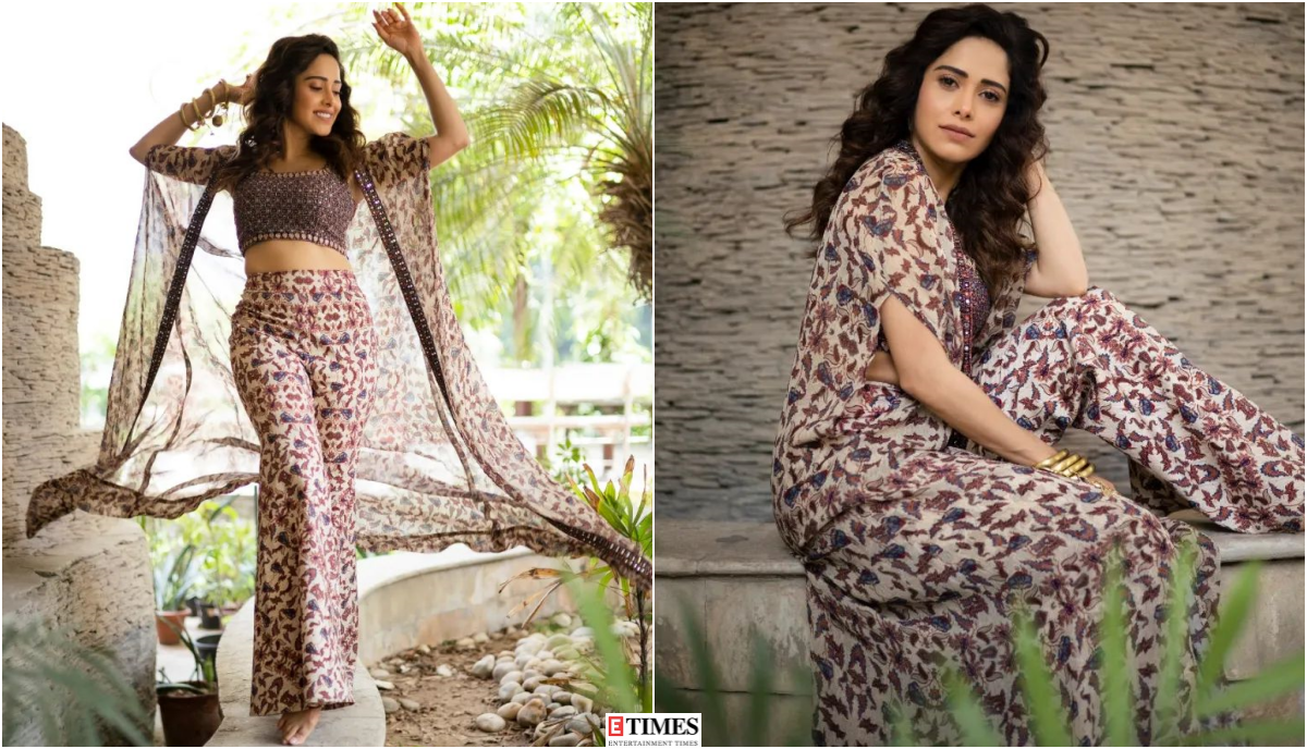 Nushrratt Bharuccha exudes 'weekend' vibes in boho-chic printed cape set, see pictures