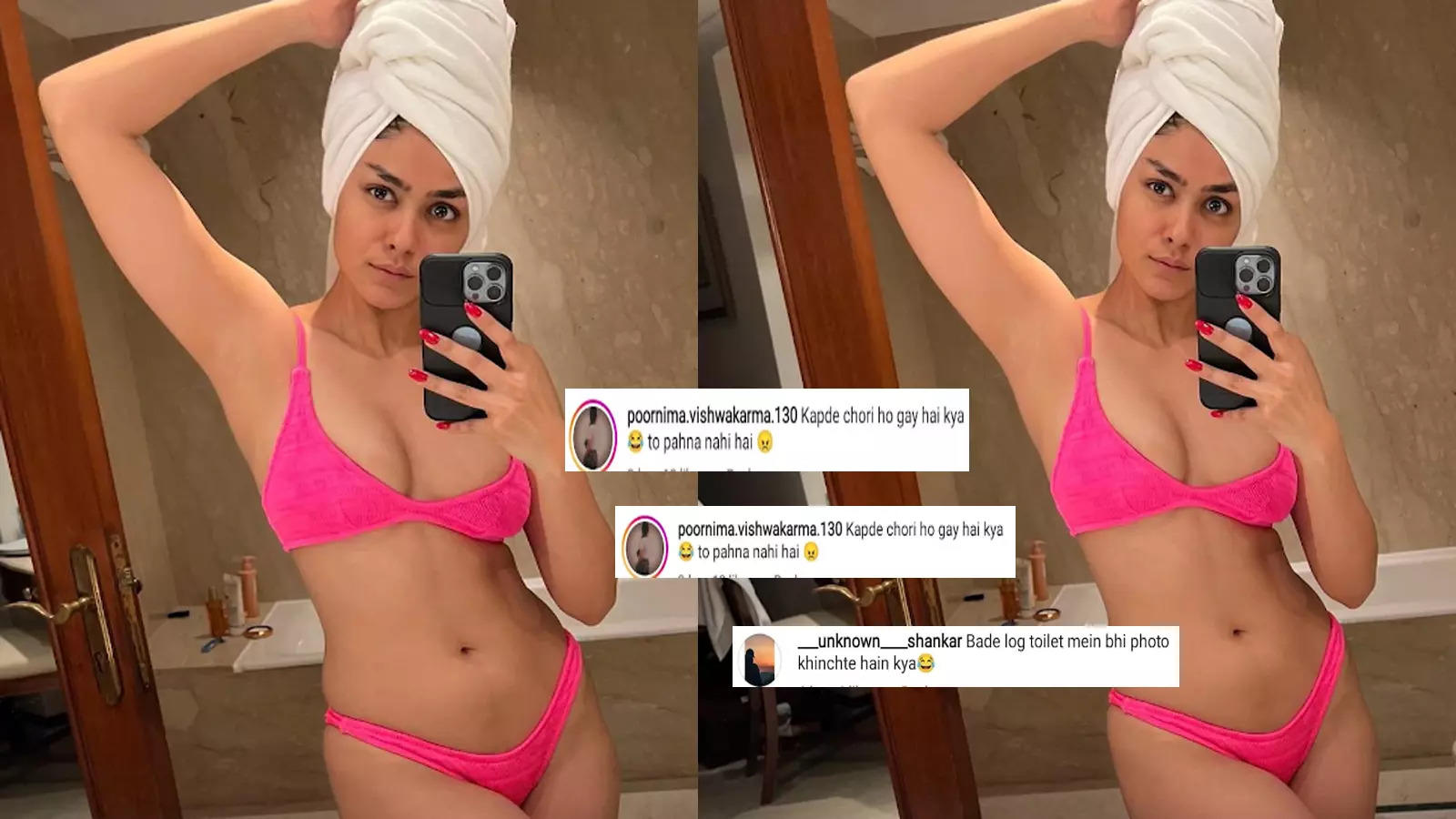 Poornima Xxx Video - Mrunal Thakur Bikini Video: Mrunal Thakur gets brutally trolled for her  bikini clad picture, netizen says, 'Na sharamâ€¦ na lihaazâ€¦'