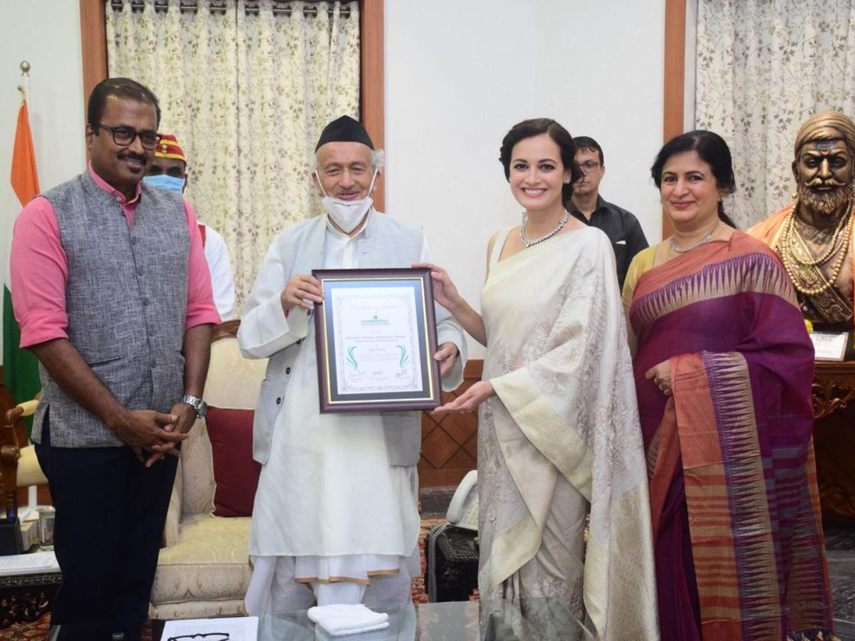 Dia Mirza honoured with ‘Mother Teresa Memorial Award’ by the Governor of Maharashtra