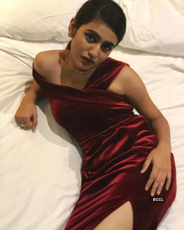 These pictures of 'wink girl' Priya Prakash Varrier in red top with plunging neckline are winning the internet