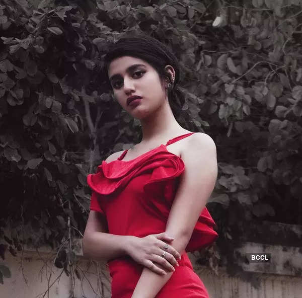 These pictures of 'wink girl' Priya Prakash Varrier in red top with plunging neckline are winning the internet