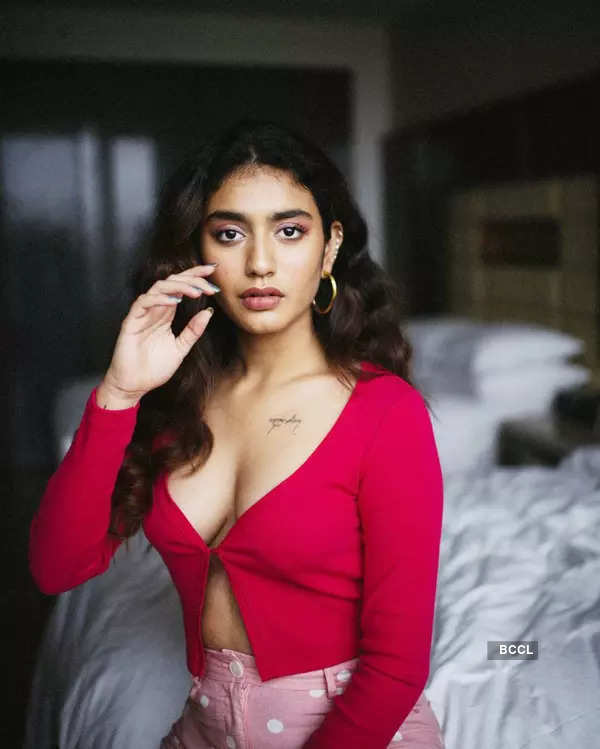 These pictures of 'wink girl' Priya Prakash Varrier in red top with plunging neckline are winning the internet