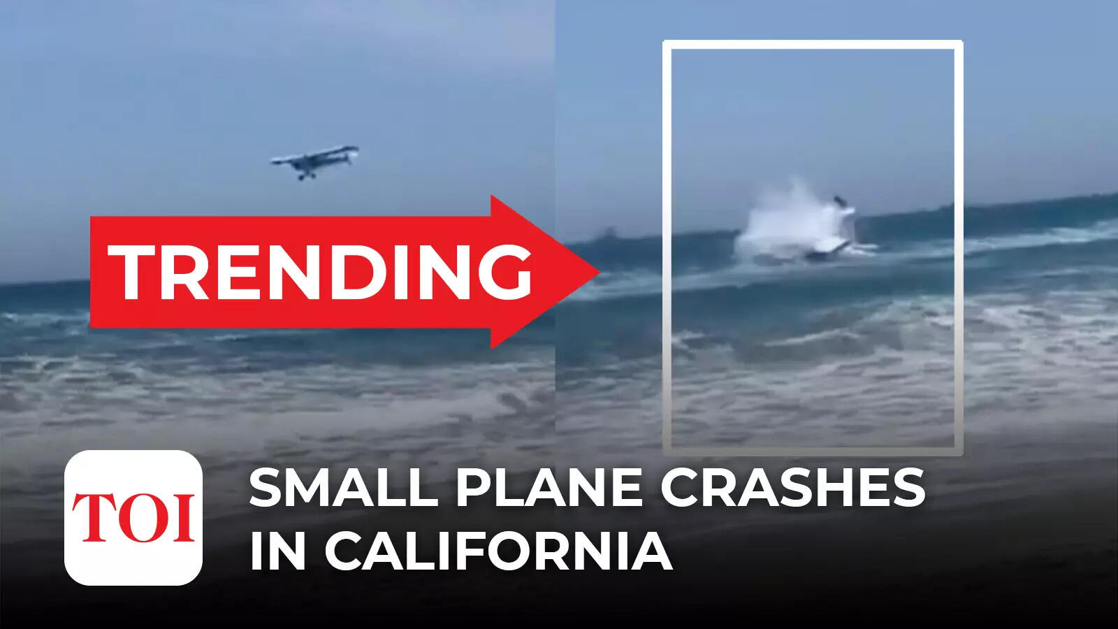 Plane crashes into Pacific Ocean in Huntington Beach, pilot rescued(01)